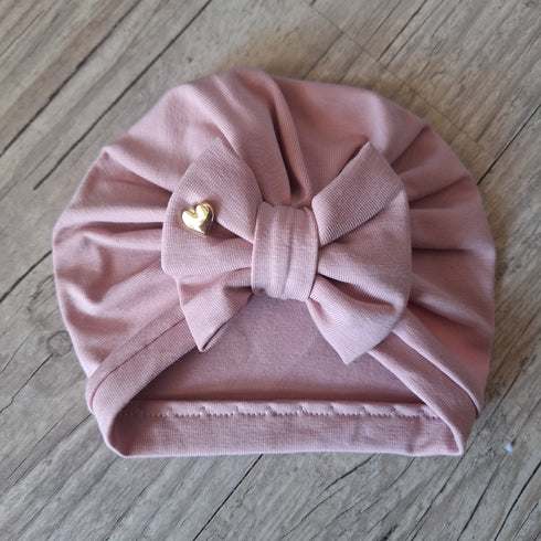 EDITION LIMITÉE Turban nœud,  buns ou simple COEUR OR en jersey extensible 10 couleurs